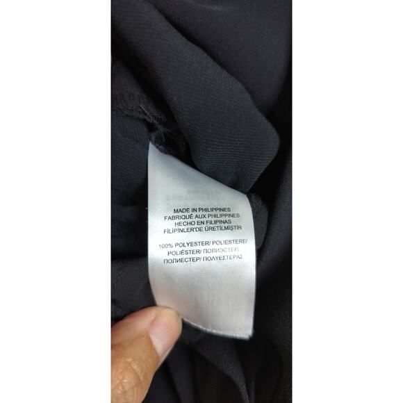 4252) Lauren Ralph Lauren Women Black Jumpsuit with White Accent Collar Size 14 - Picture 12 of 13